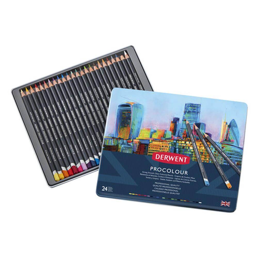 Derwent Procolour Colouring Pencils 24 Tin